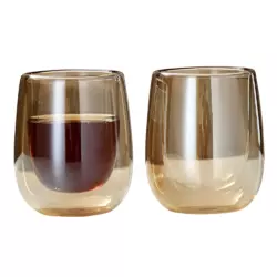 Набір склянок GOLD (2 ШТ) VТ-5407-250 з подвійним дном 250 мл VITTORA