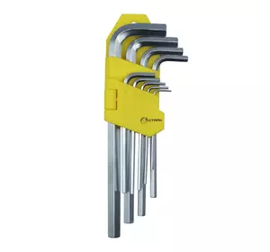 Набір Г-подібних подовжених ключів Сталь 48105 HEX 9 од., 1,5-10 мм