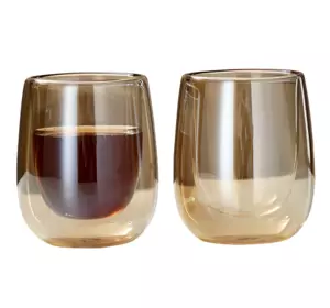 Набір склянок GOLD (2 ШТ) VТ-5407-250 з подвійним дном 250 мл VITTORA