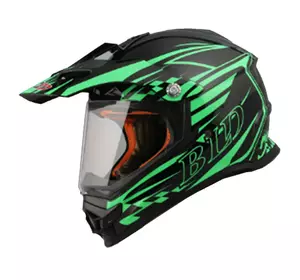Мотошолом BLD-819-6 Forte M Чорно-зелений Мотошолом BLD-819-6 Forte M Чорно-зелений