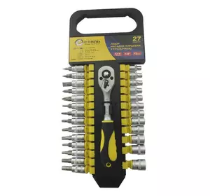 Сталь 70089 Набір торцевих насадок з тріскачкою 1/4" 27 шт Сталь 70089 Набір торцевих насадок з тріскачкою 1/4" 27 шт