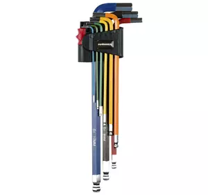 Набір Г-подібних ключів HEX екстра-дов.шар. S2, 1,5-10мм 9 шт Haisser Набір Г-подібних ключів HEX екстра-дов.шар. S2, 1,5-10мм 9 шт Haisser