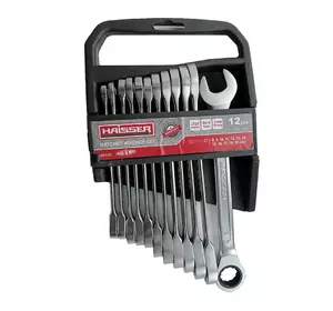 Набір ключів комбінованих з тріскачкою COLD STAMPED 12 од. Haisser 48485 Набір ключів комбінованих з тріскачкою COLD STAMPED 12 од. Haisser 48485