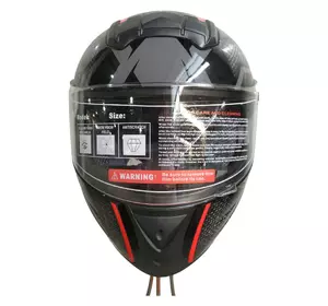 Мотошолом чорно-червоний FORTE M61D, розмір M Мотошолом чорно-червоний FORTE M61D, розмір M