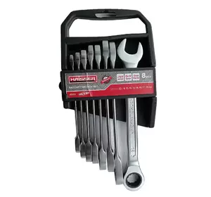 Набір ключів комбінованих з тріскачкою COLD STAMPED 8 од. Haisser 48484 Набір ключів комбінованих з тріскачкою COLD STAMPED 8 од. Haisser 48484