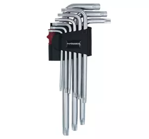 Haisser 48115 Набір Г-подібних ключів подовжених з отвором TORX 9 шт Haisser 48115 Набір Г-подібних ключів подовжених з отвором TORX 9 шт