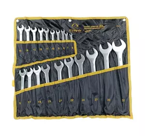 Сталь 48473 Набір ключів комбінованих у чохлі Satin 20 шт Сталь 48473 Набір ключів комбінованих у чохлі Satin 20 шт