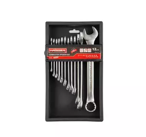 Набір ключів комбінованих COLD STAMPED CRV із 12 од. SATINE, Haisser 48428 Набір ключів комбінованих COLD STAMPED CRV із 12 од. SATINE, Haisser 48428