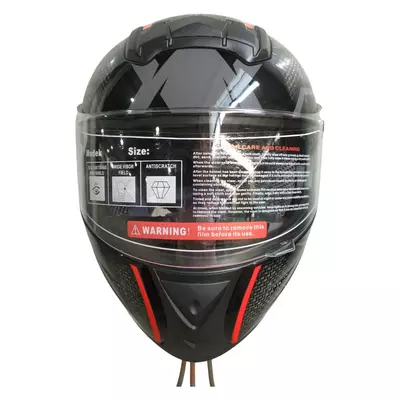 Мотошолом чорно-червоний FORTE M61D, розмір S