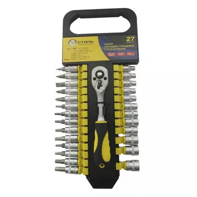 Сталь 70089 Набір торцевих насадок з тріскачкою 1/4" 27 шт